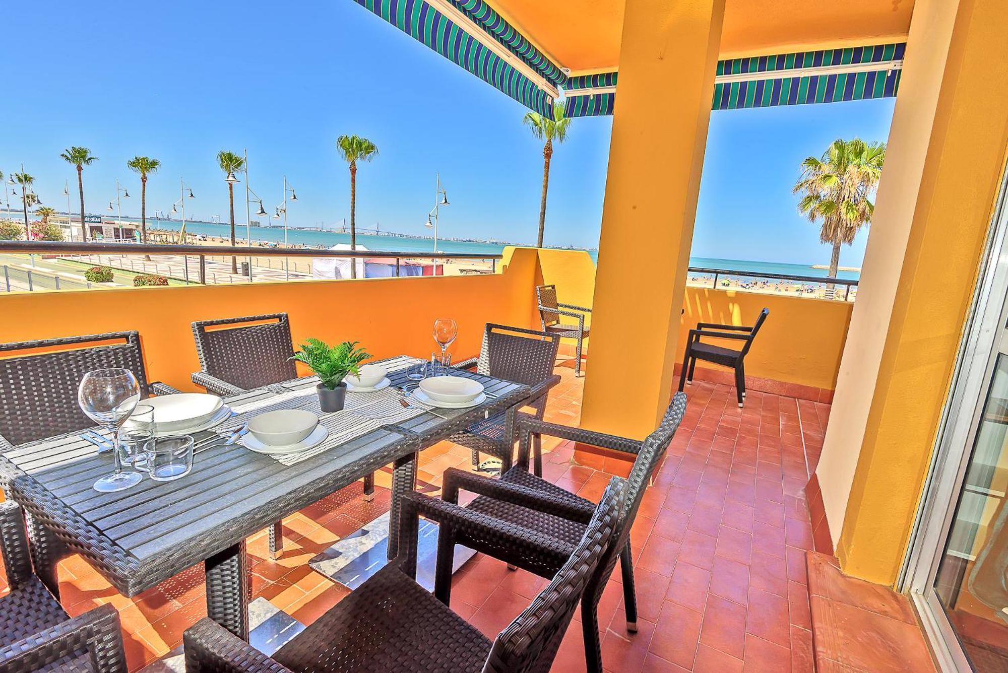 Beachfront Duplex 1ª Linea & Terraces Oceanfront El Puerto de Santa Maria Bagian luar foto