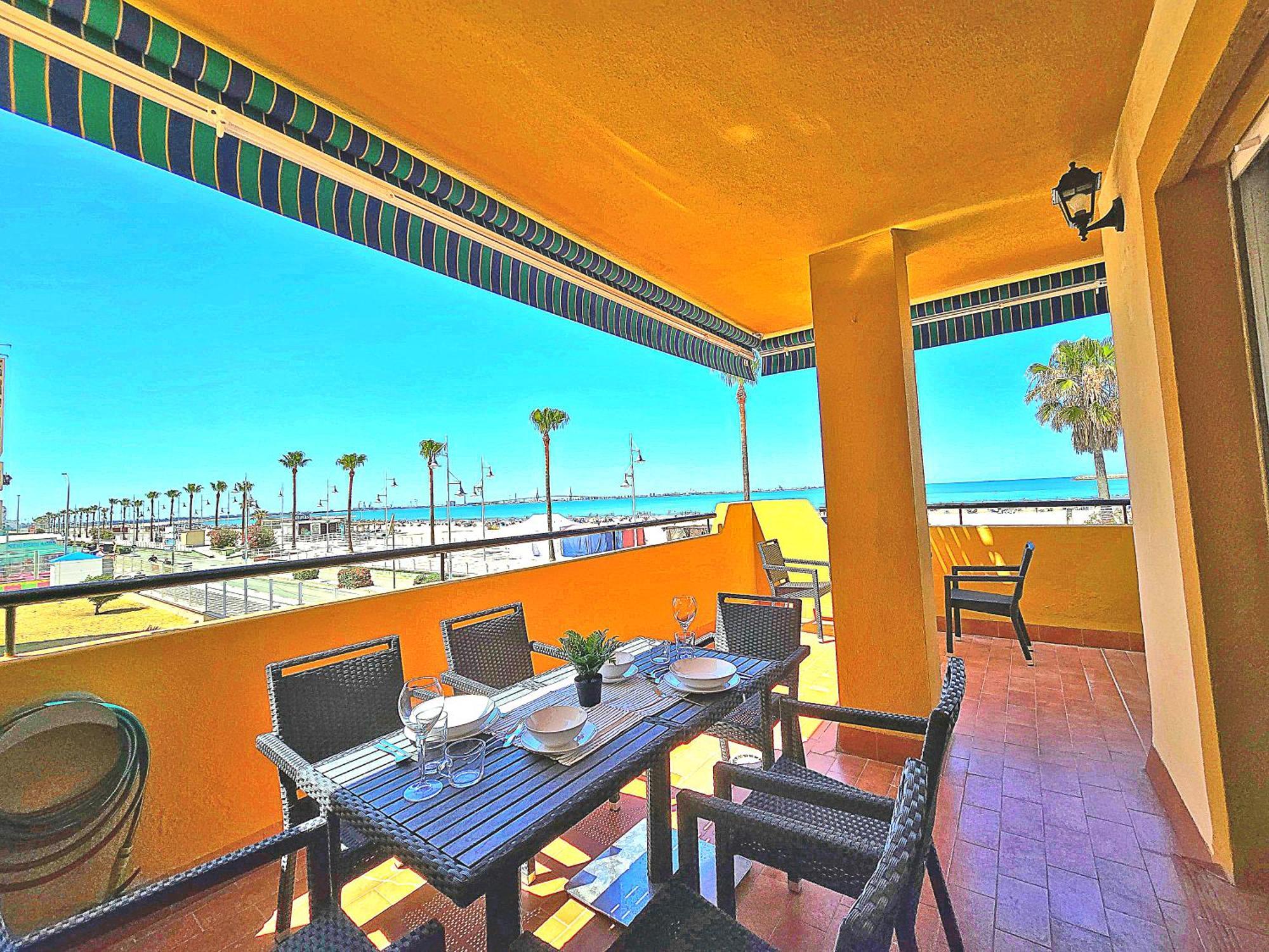 Beachfront Duplex 1ª Linea & Terraces Oceanfront El Puerto de Santa Maria Bagian luar foto
